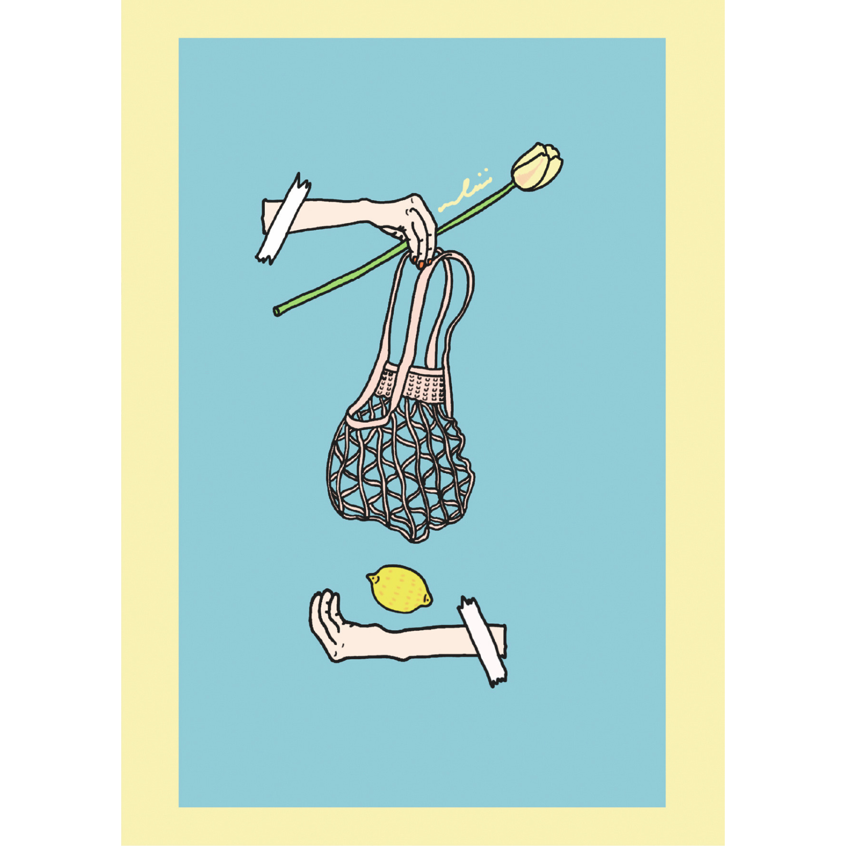 Postcard- Lemon with Tulip
