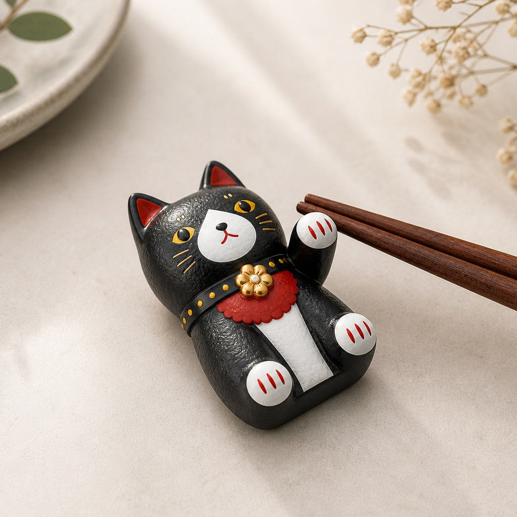 Chopstick Rest- Black Cat