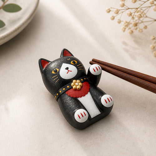 Chopstick Rest- Black Cat
