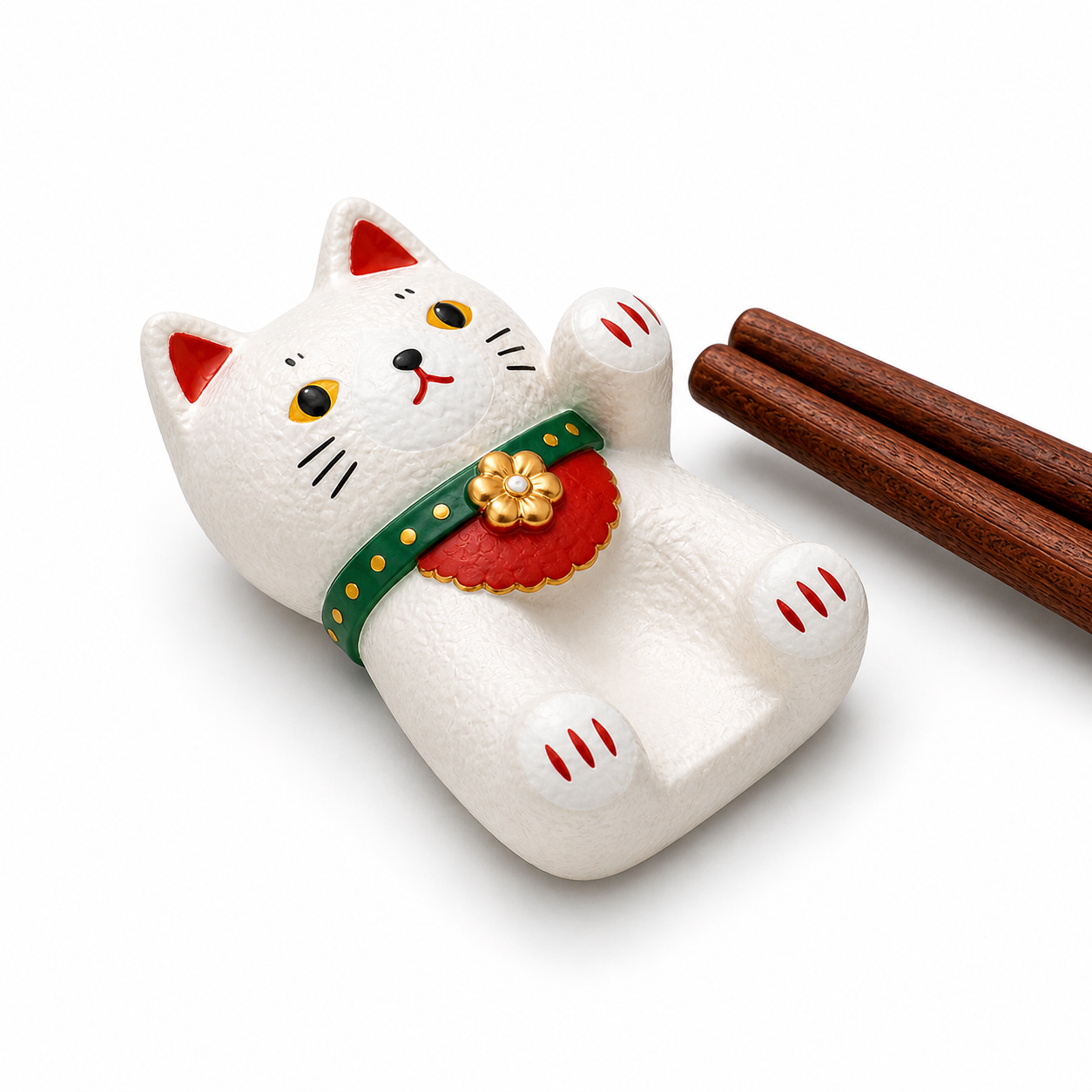 Chopstick Rest- White Cat