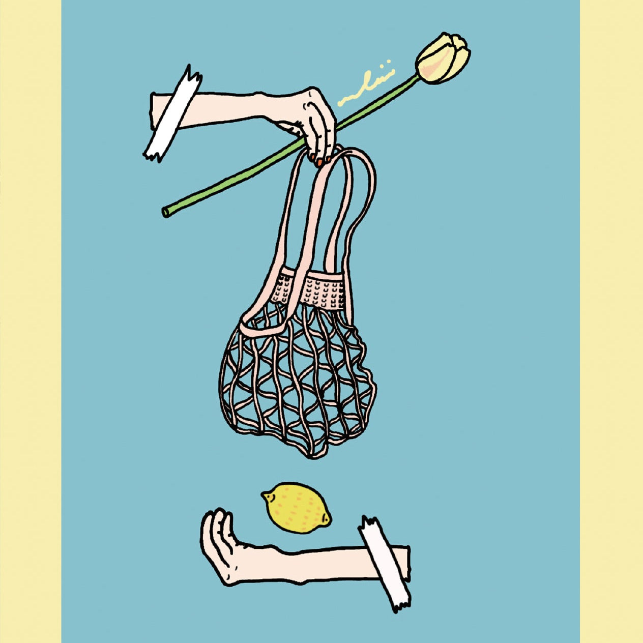 Postcard- Lemon with Tulip